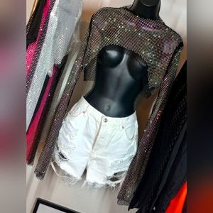 Jeans.FREE PEOPLE. Pure White Denim Booty Shorts . Size 27. NWT